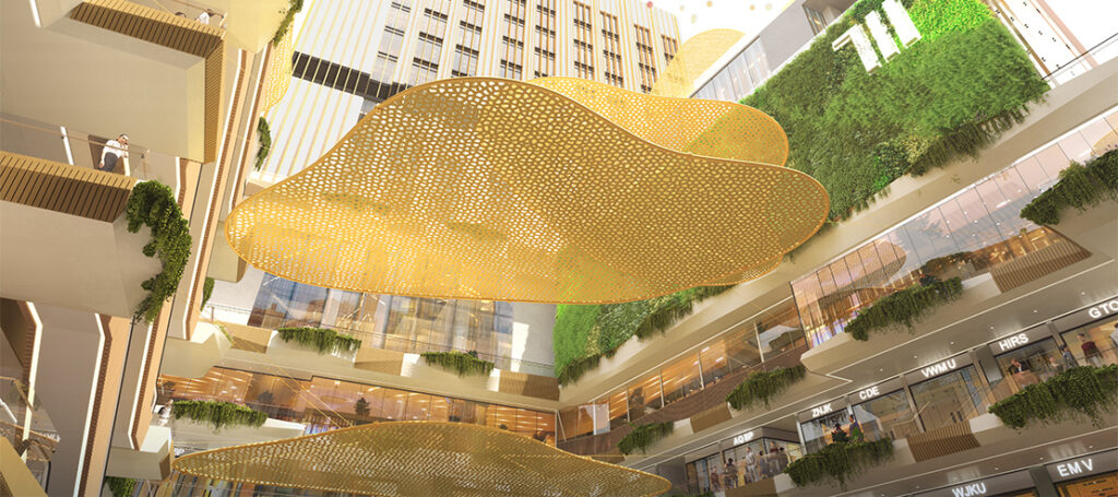 Upcoming metro station in front of the mall
